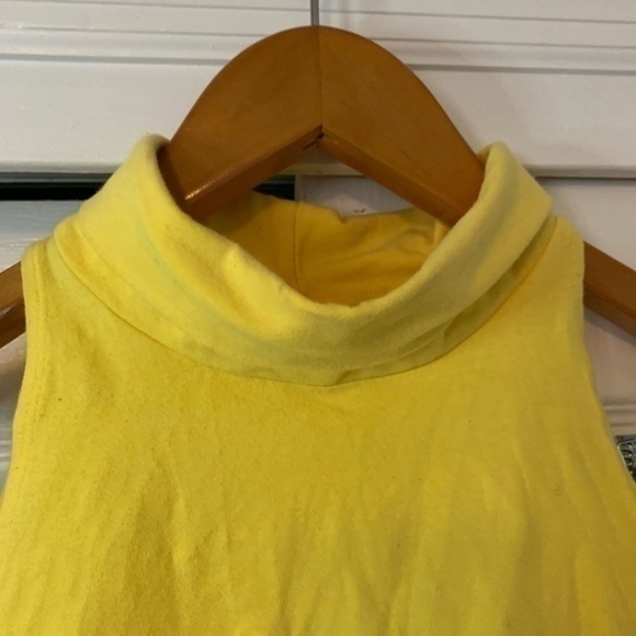 American Apparel Yellow Turtle Neck Crop Top Small - Picture 4 of 5